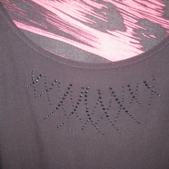 Ladies Blouse, TanJay, Petite Medium, Red/Black - Picture 3 of 5